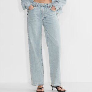 DENIM FORUM The Farrah Hi-rise Wide Jean - Size 24